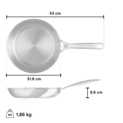 Le Creuset Stainless Steel Fry Pan, 30 cm - view 3
