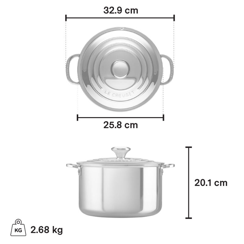 Le Creuset Stainless Steel Stockpot, 6.6 L - view 2