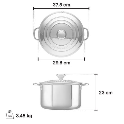 Le Creuset Stainless Steel Stockpot, 10.2 L - view 2