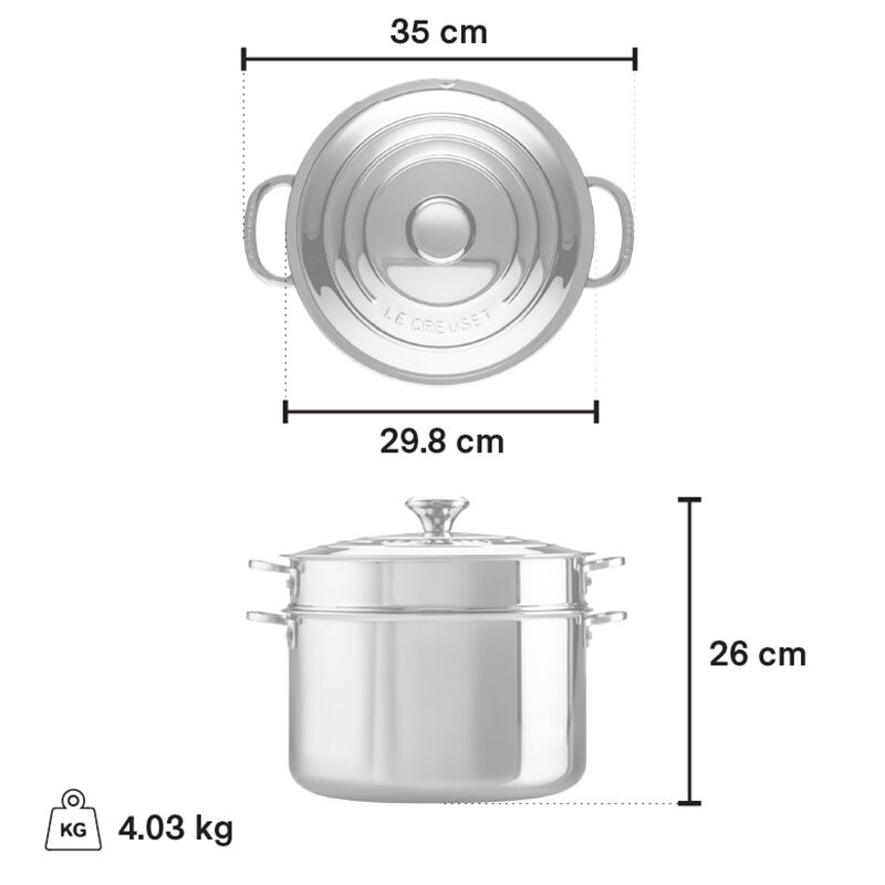 Le Creuset Stainless Steel Stockpot with Pasta Insert, 8.3 L - view 1