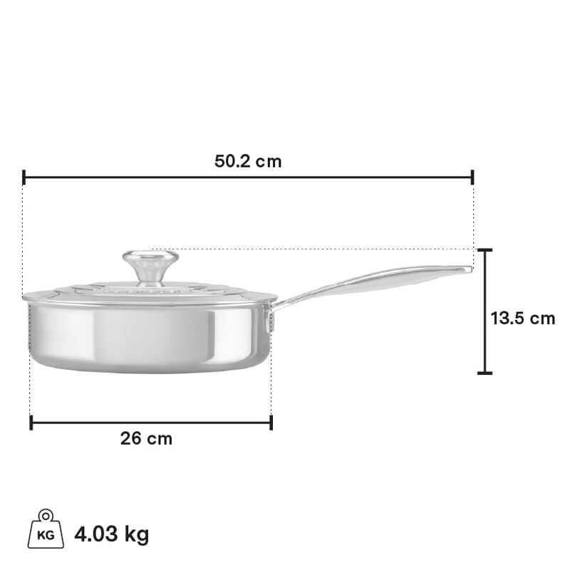Le Creuset Stainless Steel Sauté Pan, 4.3 L - view 2