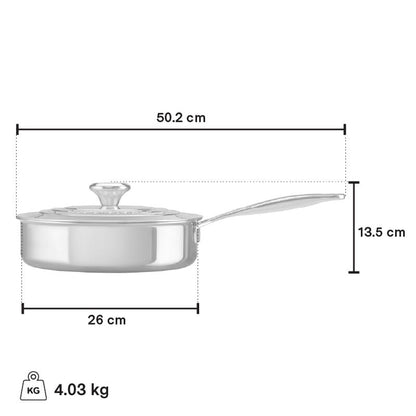Le Creuset Stainless Steel Sauté Pan, 4.3 L - view 2