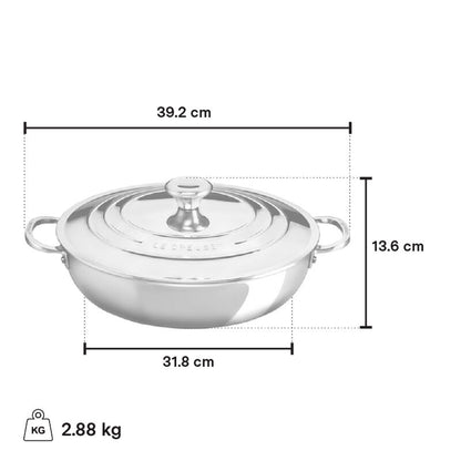 Le Creuset Stainless Steel Braiser, 4.8 L - view 2