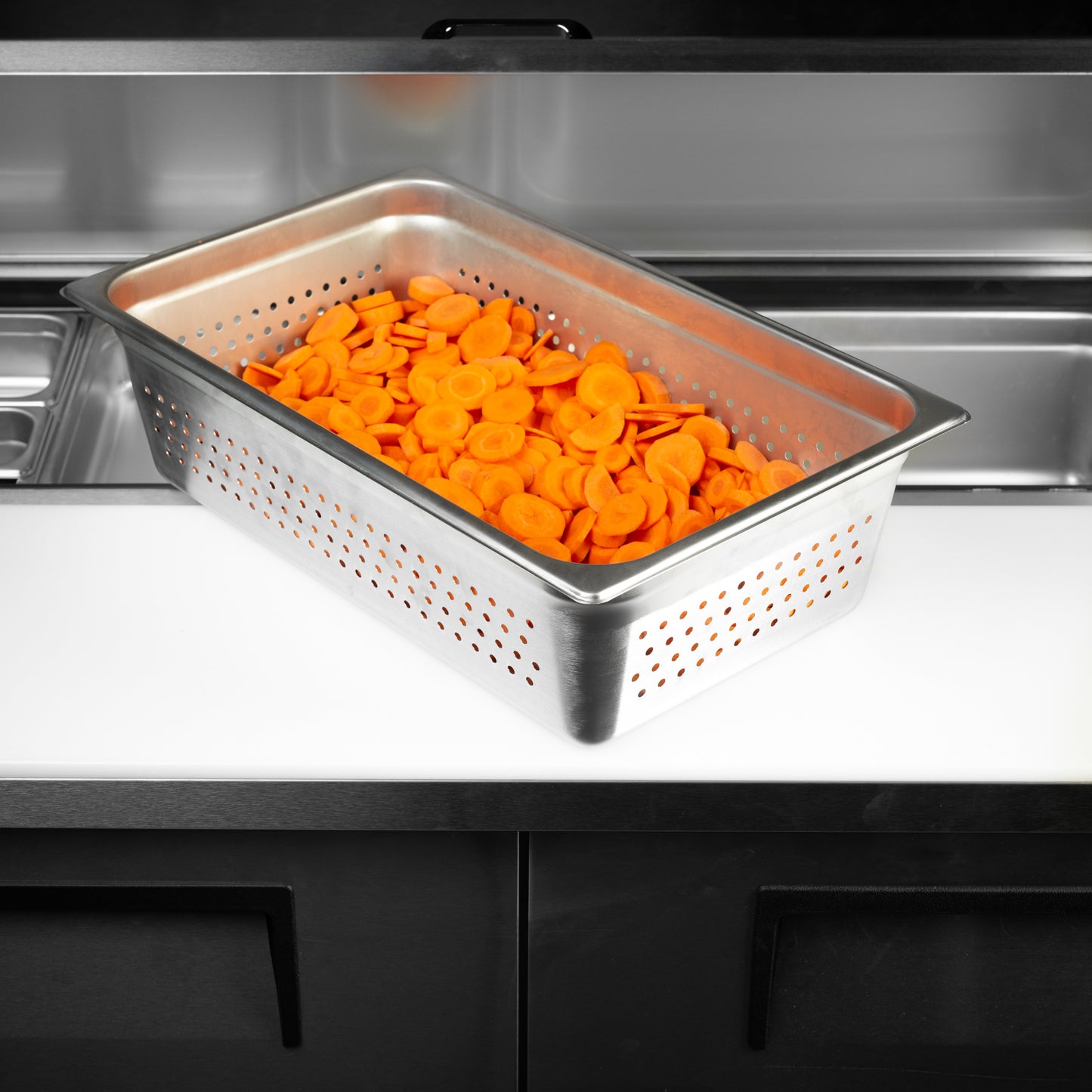 SignatureWares | Perforated Full Size Food Pan, 6" Deep, 24 Gauge Stainless Steel