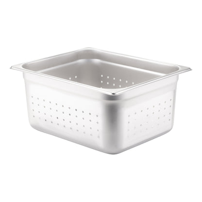 SignatureWares | Perforated Half Size Food Pan, 6" Deep, 24 Gauge Stainless Steel