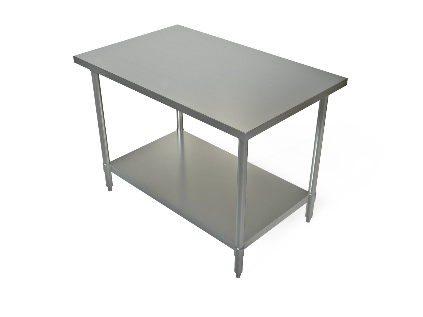 Tarrison | Work Table with Bottom Shelf, Adjustable Bullet Feet, 30" x 36", Stainless Steel