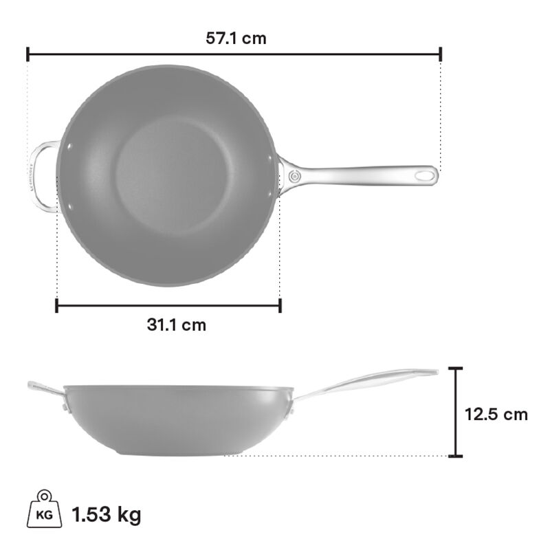 Le Creuset Toughened Nonstick Pro Stir Fry Pan, 30 cm - view 3