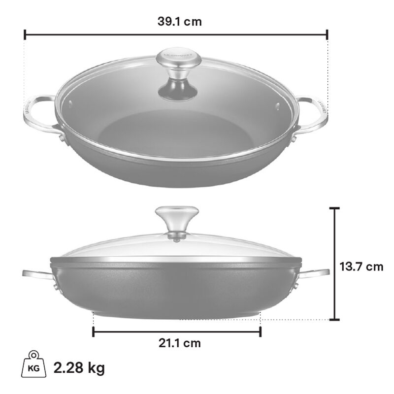 Le Creuset Toughened Nonstick Pro Braiser, 3.6 L - view 2
