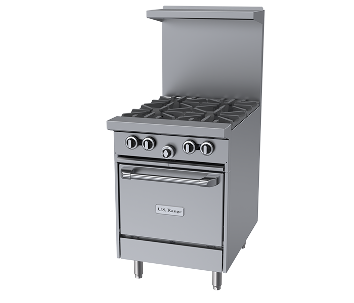 U.S. Range U-Series Gas Restaurant Range, 24", Natural Gas - U24-4L(NG)