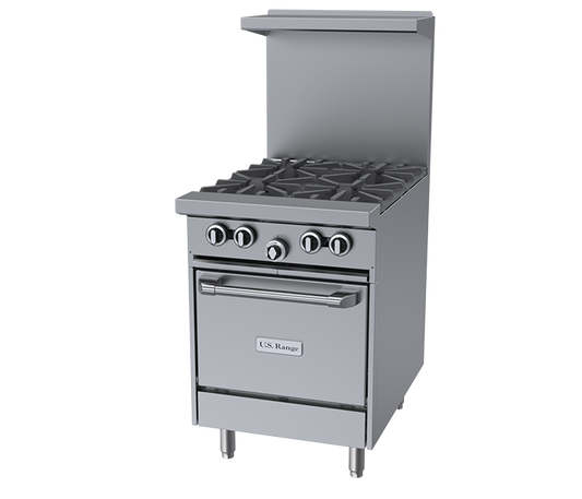 U.S. Range U-Series Gas Restaurant Range, 24", Natural Gas - U24-4L(NG)