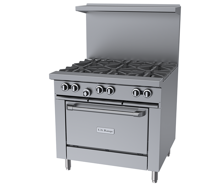 U.S. Range U-Series Gas Restaurant Range, 36", Natural Gas - U36-6R(NG)