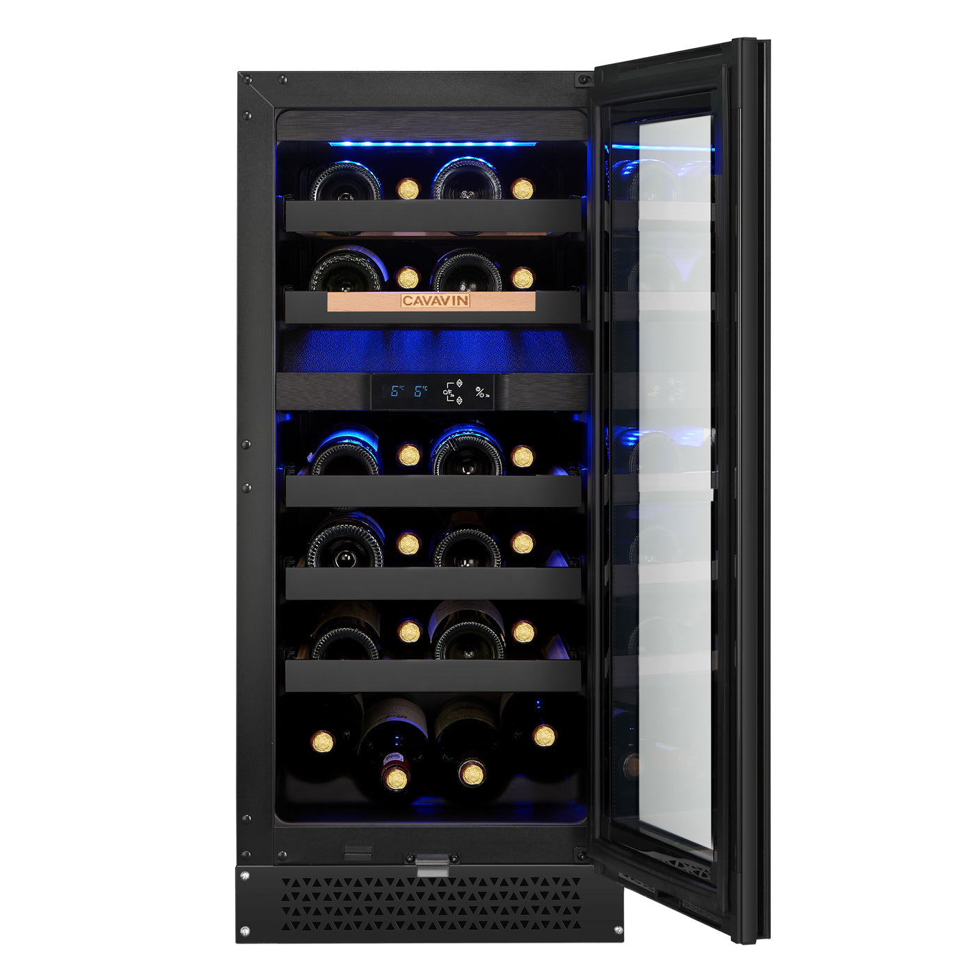Cavavin Vinoa 24-Bottle Wine Cellar, Black Glass Door - interior