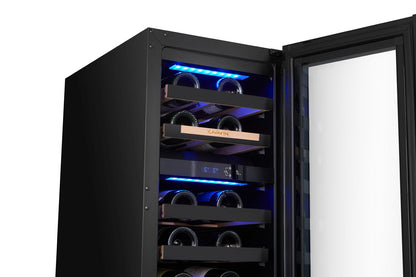 Cavavin Vinoa 24-Bottle Wine Cellar, Black Glass Door - lifestyle