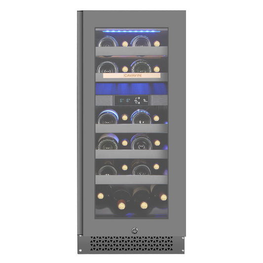 Cavavin Vinoa 24-Bottle Wine Cellar, Grey Glass Door - front view