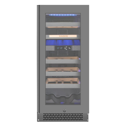 Cavavin Vinoa 24-Bottle Wine Cellar, Grey Glass Door