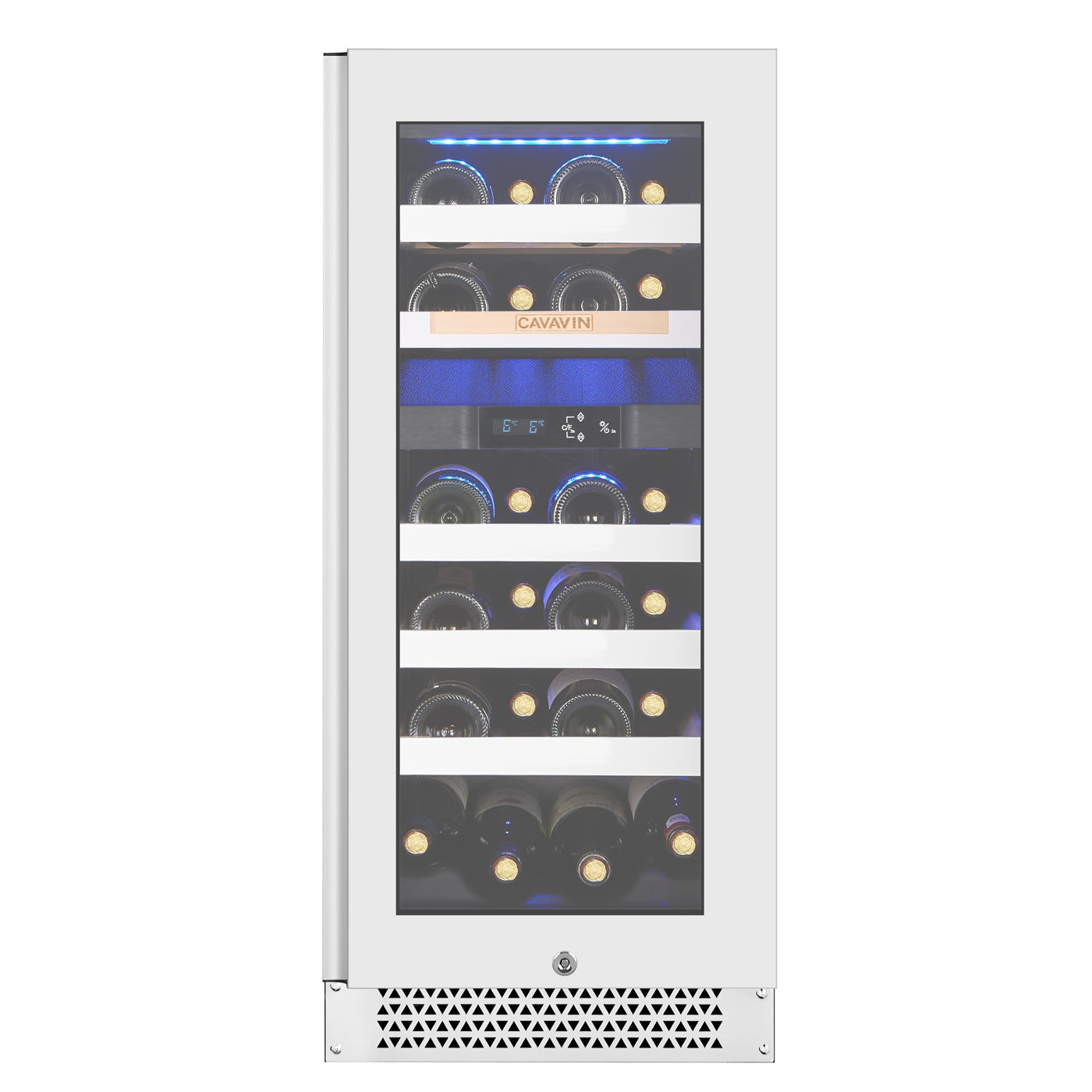 Cavavin Vinoa 24-Bottle Wine Cellar, White Glass Door - front view