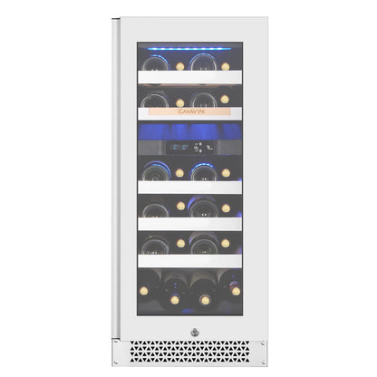 Cavavin Vinoa 24-Bottle Wine Cellar, White Glass Door - front view