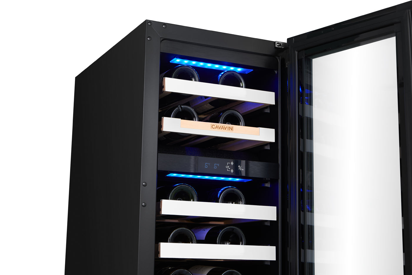 Cavavin Vinoa 24-Bottle Wine Cellar, White Glass Door - lifestyle
