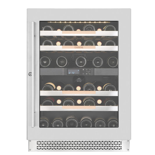Cavavin Vinoa 41-Bottle Wine Cellar, Dual-Zone, Stainless Steel - front view