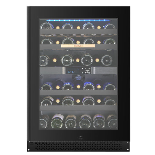 Cavavin Vinoa 41-Bottle Wine Cellar, Black Glass Door - front view