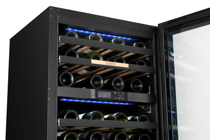 Cavavin Vinoa 41-Bottle Wine Cellar, Black Glass Door - lifestyle