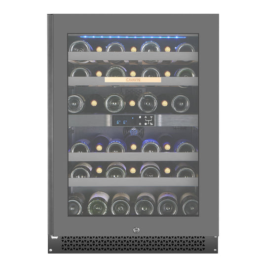 Cavavin Vinoa 41-Bottle Wine Cellar, Grey Glass Door - front view