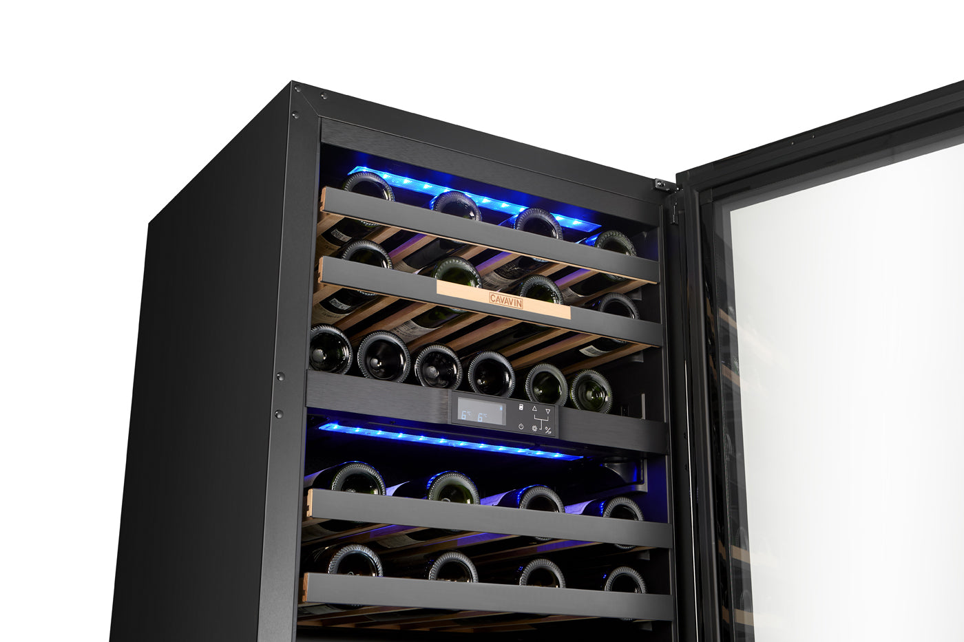Cavavin Vinoa 41-Bottle Wine Cellar, Grey Glass Door - lifestyle