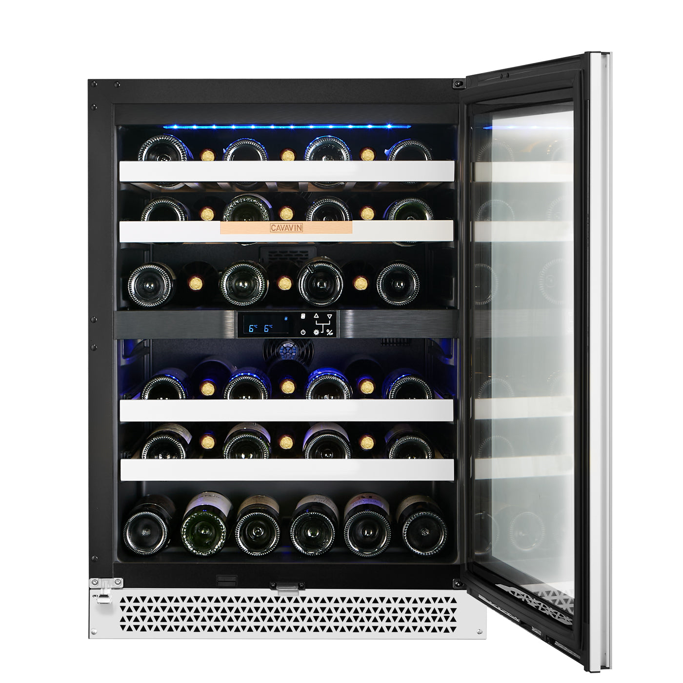 Cavavin Vinoa 41-Bottle Wine Cellar, White Glass Door - interior