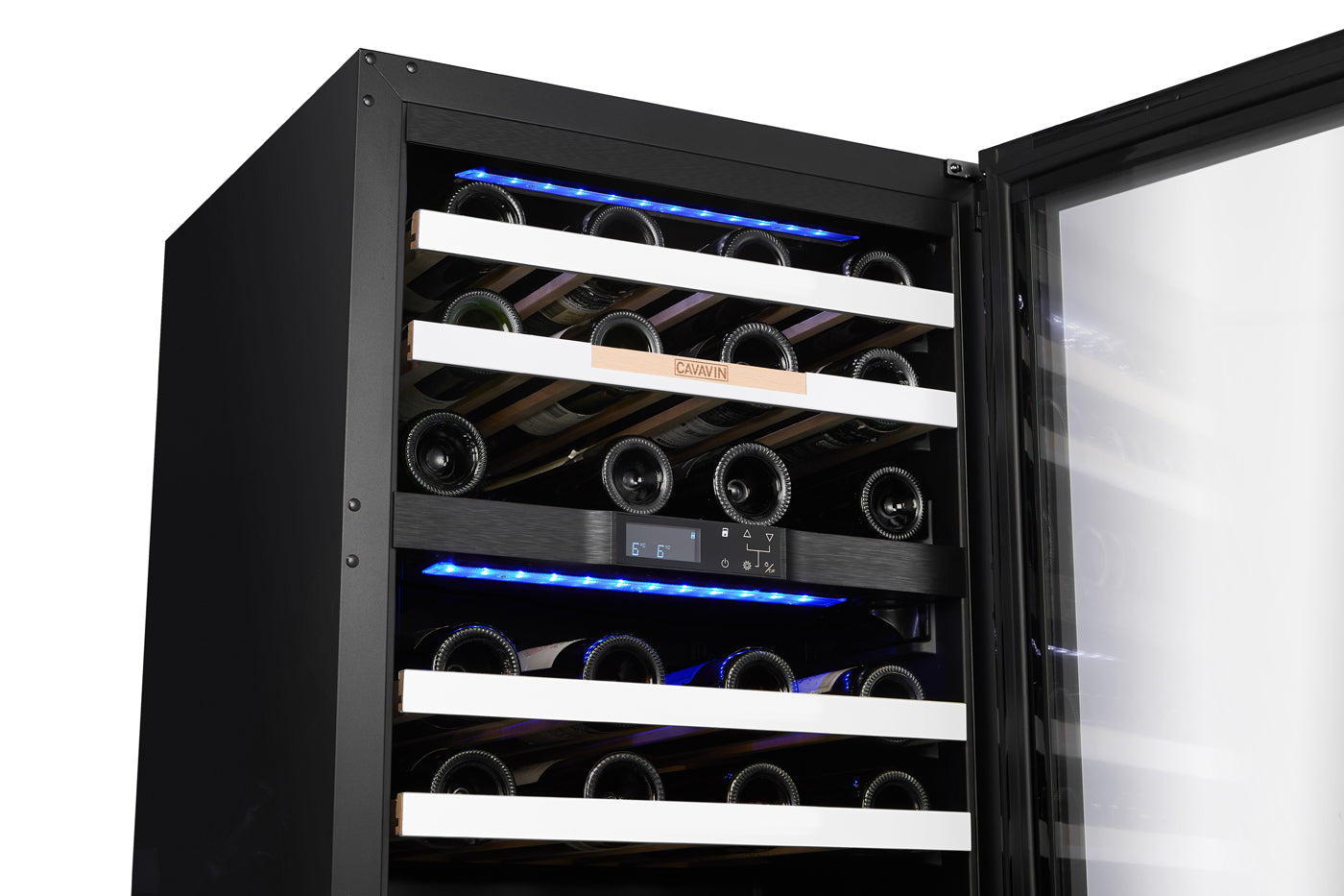 Cavavin Vinoa 41-Bottle Wine Cellar, White Glass Door - lifestyle