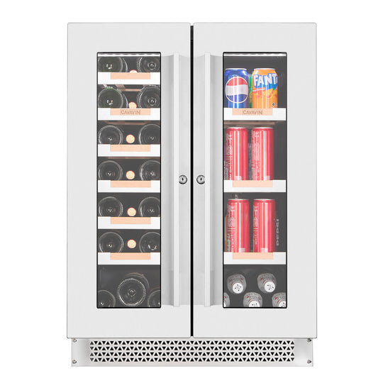 Cavavin Vinoa Bottle & Beverage Cooler, Dual-Zone - front view