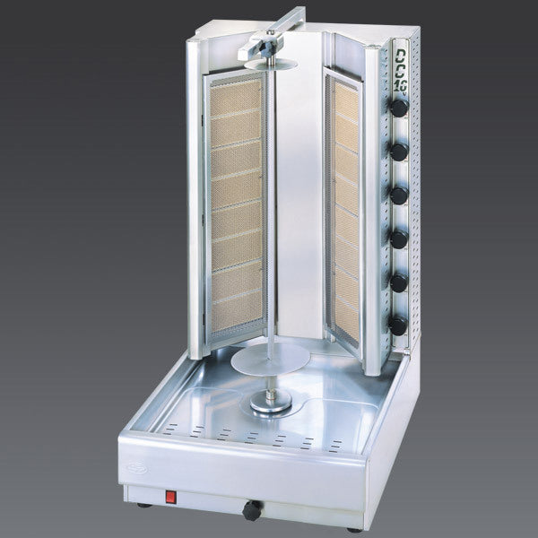 Visvardis DG16VN Gas Gyro & Shawarma Vertical Broiler, 16-Burner