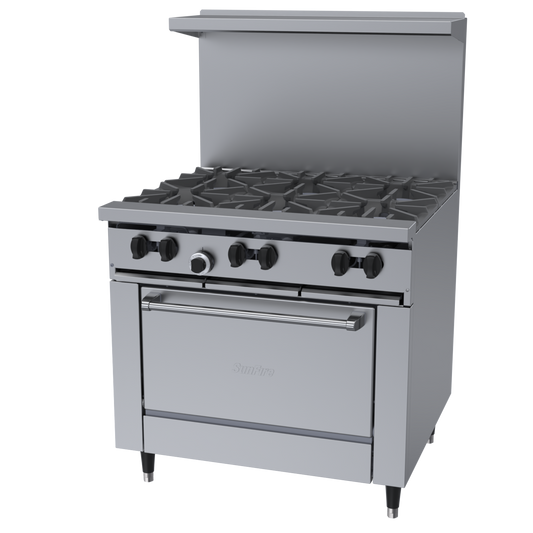 Garland SunFire X-Series Gas Restaurant Range, 36", Propane - X36-6R(LP)