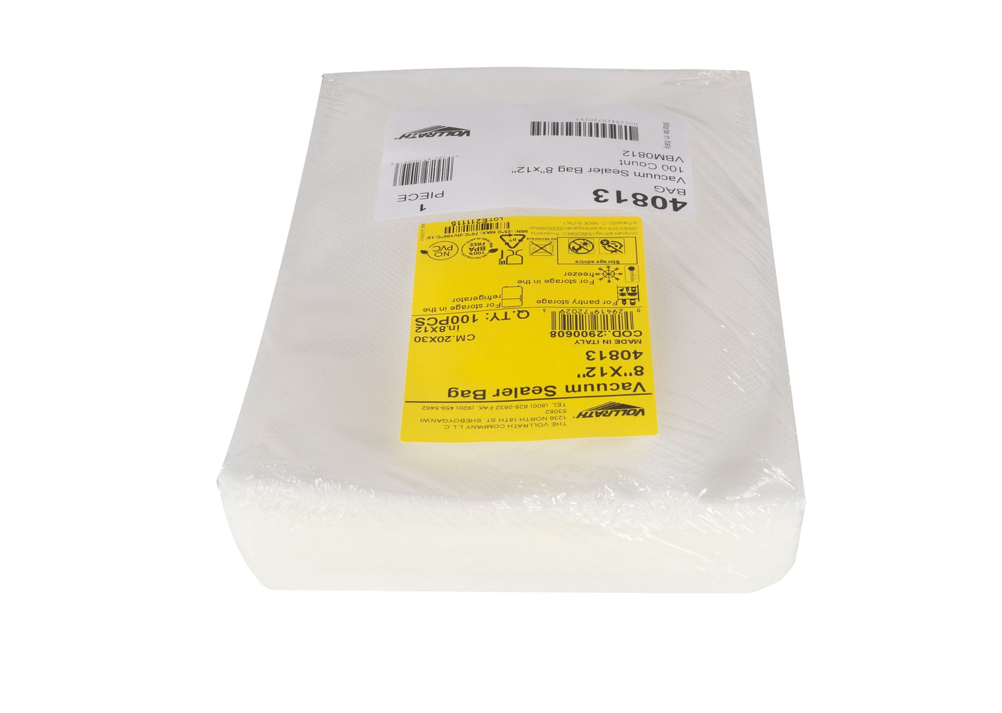 Vollrath Vacuum Sealer Bags for External Sealers, 8" x 12" (100-pack) FINAL SALE, FINAL SALE - 40813