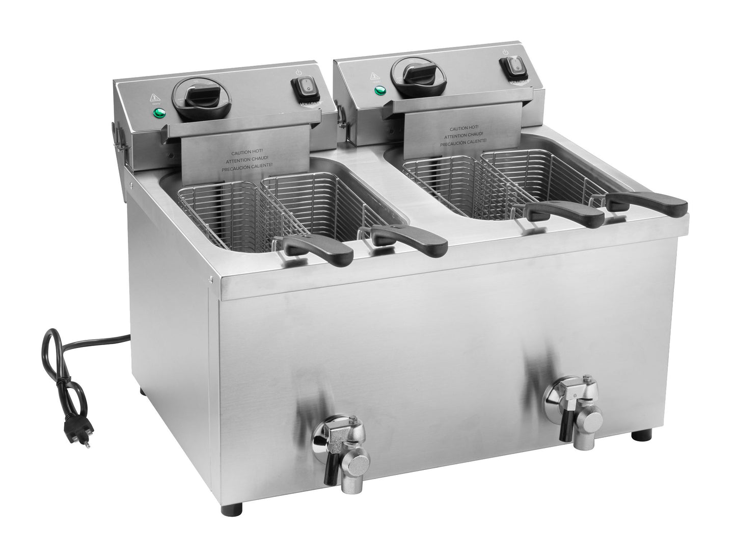 Vollrath Electric Countertop Deep Fryer, Double-Well 15 lb, 208/240V - CF4-3600DUAL-C