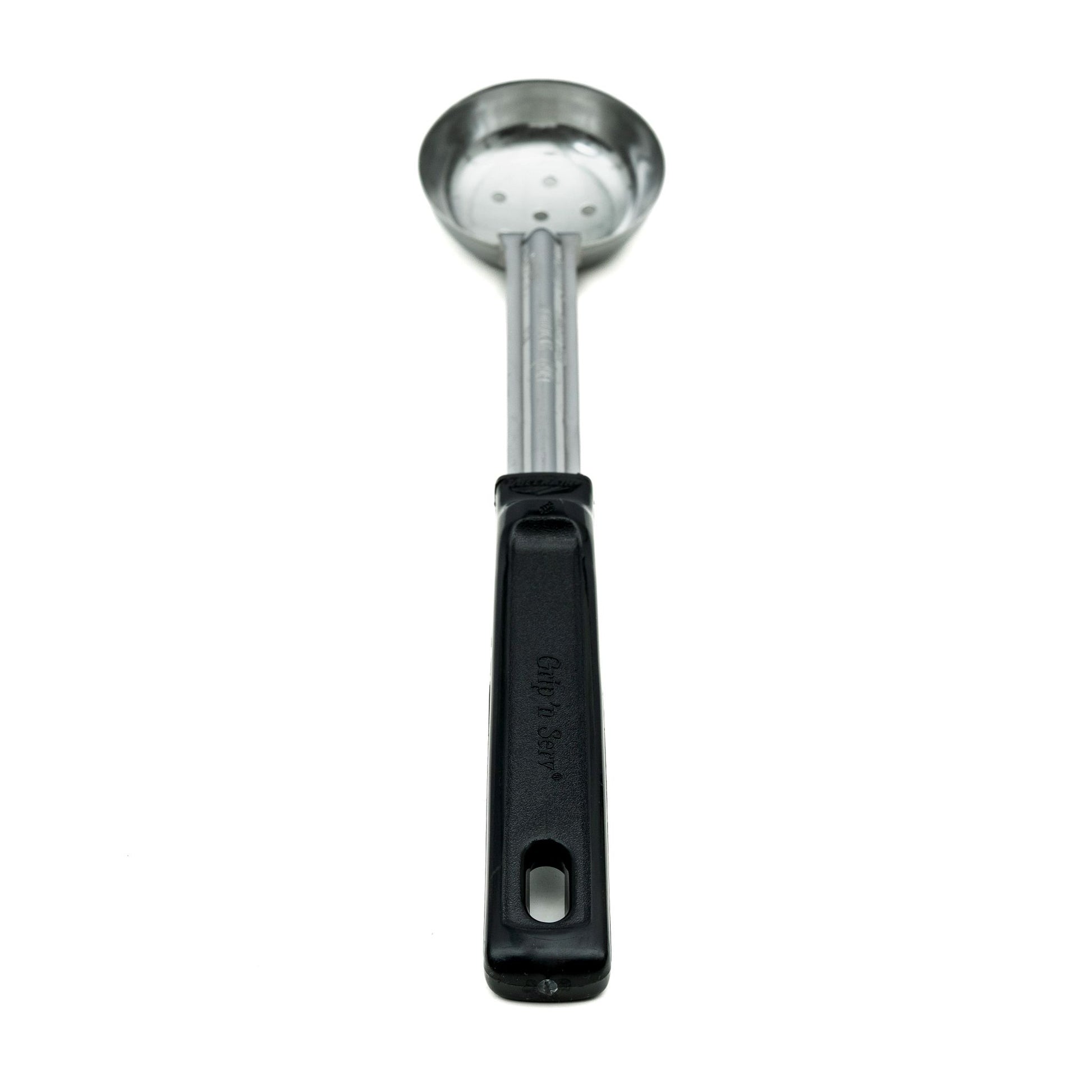 Vollrath Grip N Serve Perforated Round Spoodle, 1 oz, Black Handle - 61145