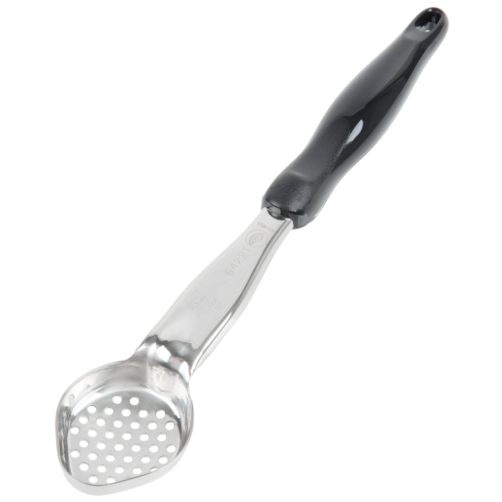 Vollrath Heavy-Duty Color Coded Oval Perforated Spoodle, 1 oz, Black - 6422120