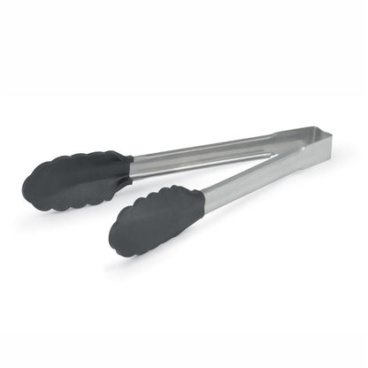 Vollrath High Temp Nylon End One-Piece Tongs, 9.5", Stainless Steel - 4780912