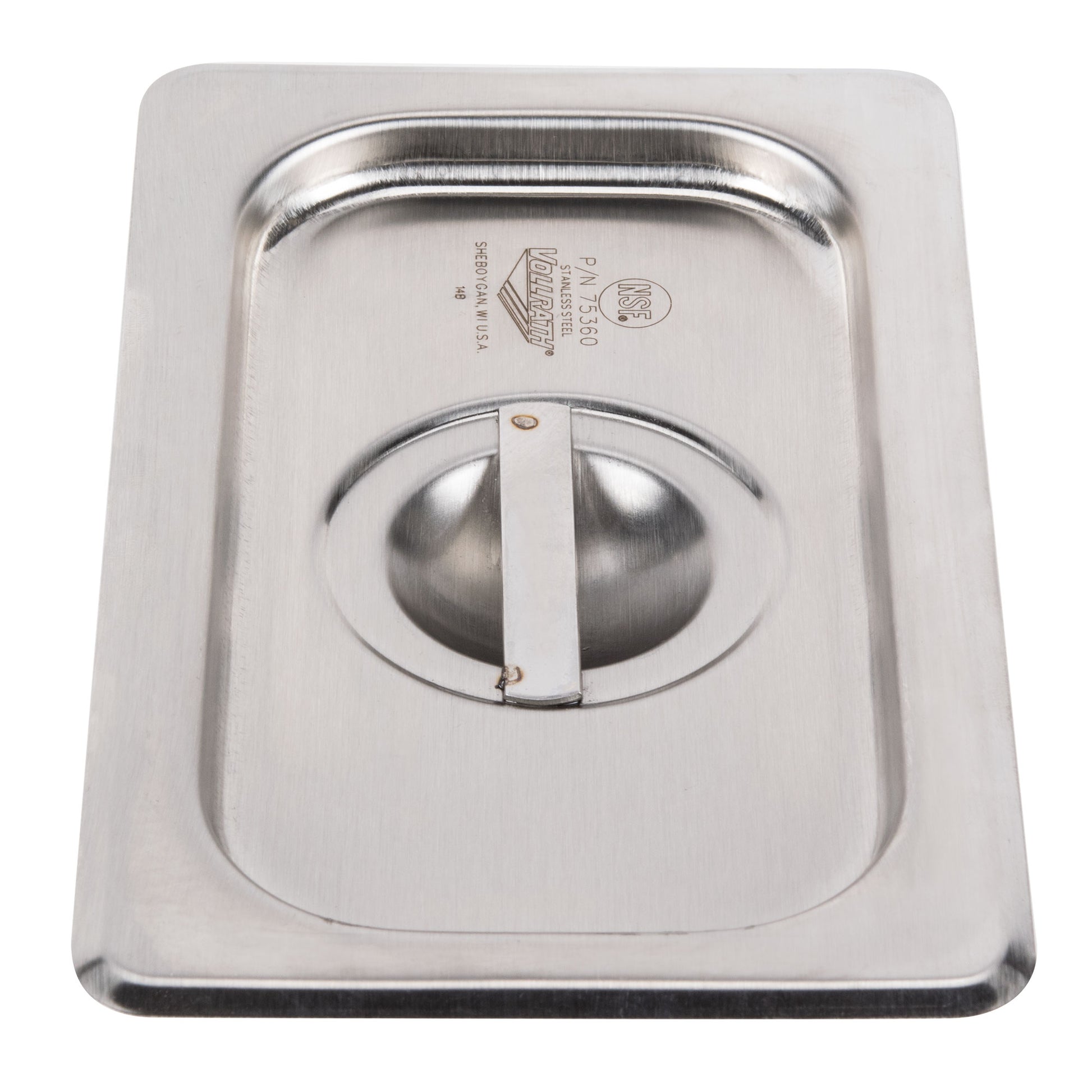 Vollrath Super Pan V Solid Food Pan Cover, 1/9 Size, 22 Gauge Stainless Steel - 75360