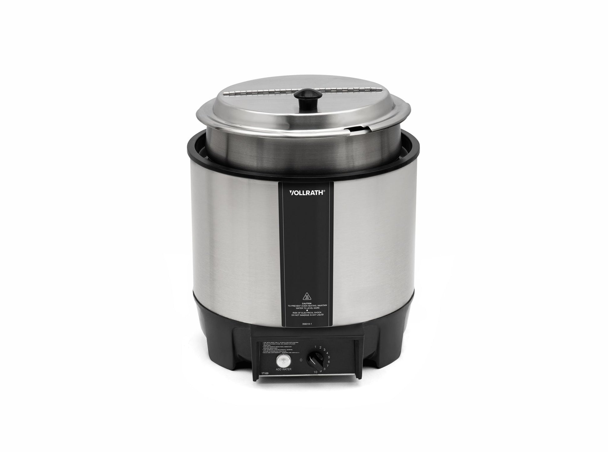 Vollrath Cayenne Round Heat 'N Serve Rethermalizer w/ Insert and Hinged Lid, 7 qt, 120V - 72018