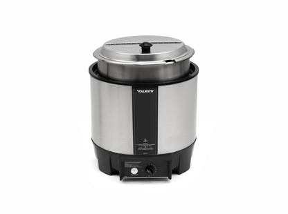Vollrath Cayenne Round Heat 'N Serve Rethermalizer w/ Insert and Hinged Lid, 7 qt, 120V - 72018