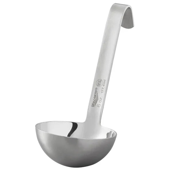 Vollrath One-Piece Heavy-Duty Ladle w/Short Handle, 6 oz, Stainless Steel - 4970610