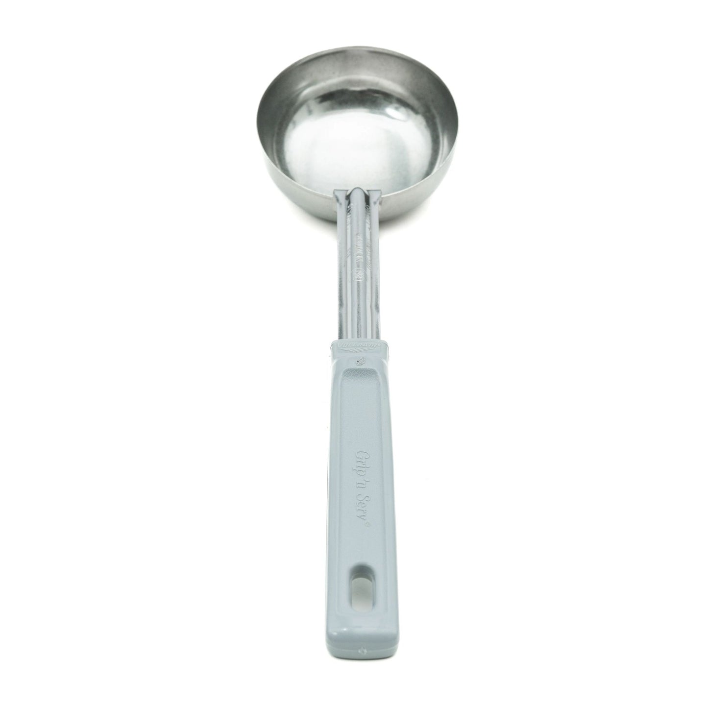 Vollrath Grip N Serve Round Solid Spoodle, Color Coded Handle, 4 oz, Grey - 62172