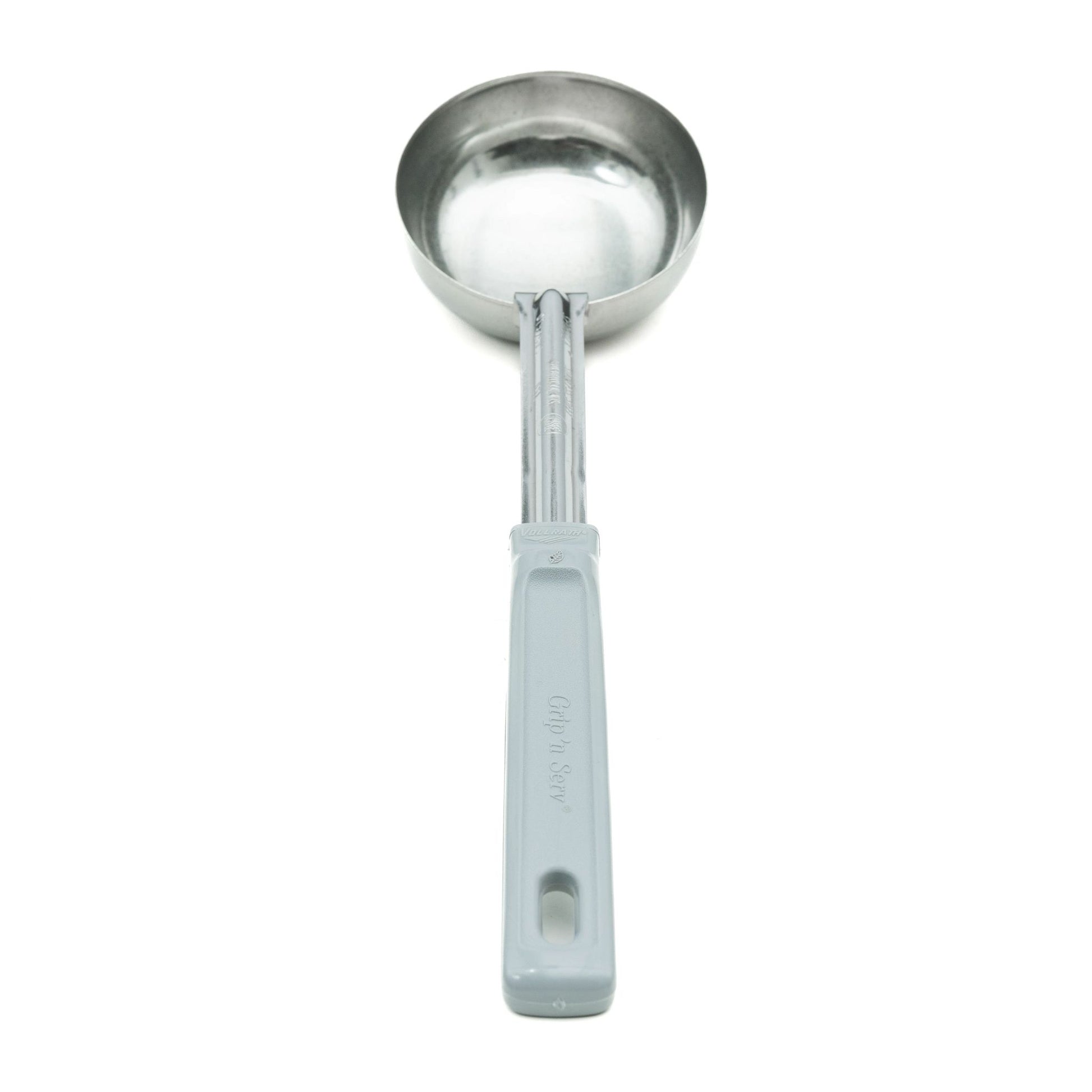 Vollrath Grip N Serve Round Solid Spoodle, Color Coded Handle, 4 oz, Grey - 62172