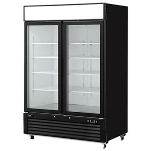 EFI Versa-Chill C2-54GDVC 2-Door Black Glass Door Merchandiser