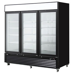 EFI Versa-Chill C3-82GDVC 3-Door Black Glass Door Merchandiser