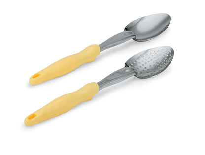 Vollrath Ergo Grip Solid Basting Spoon, Stainless/Nylon Handle, Yellow - 6414050