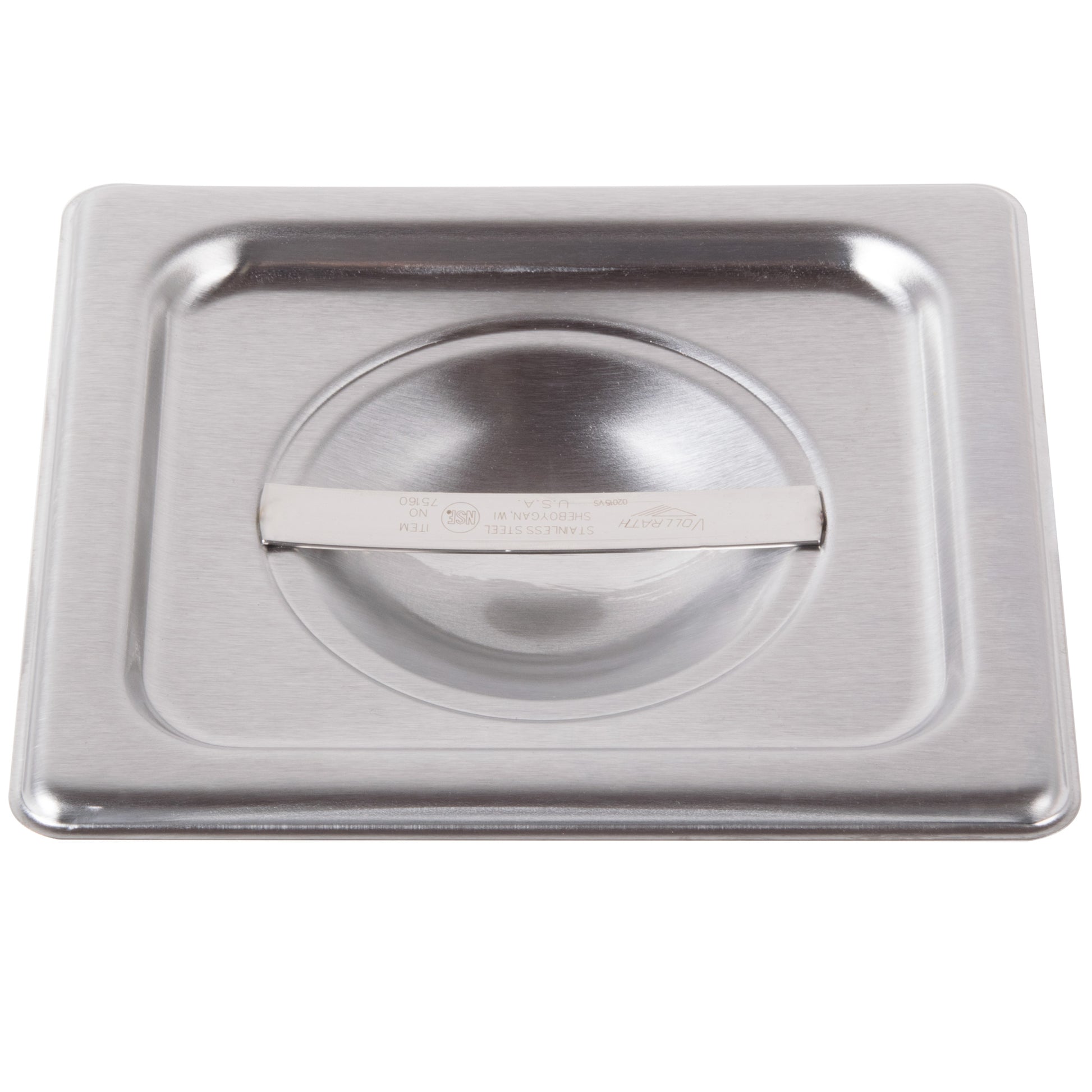 Vollrath Super Pan V Solid Food Pan Cover, 1/6 Size, 22 Gauge Stainless Steel - 75160