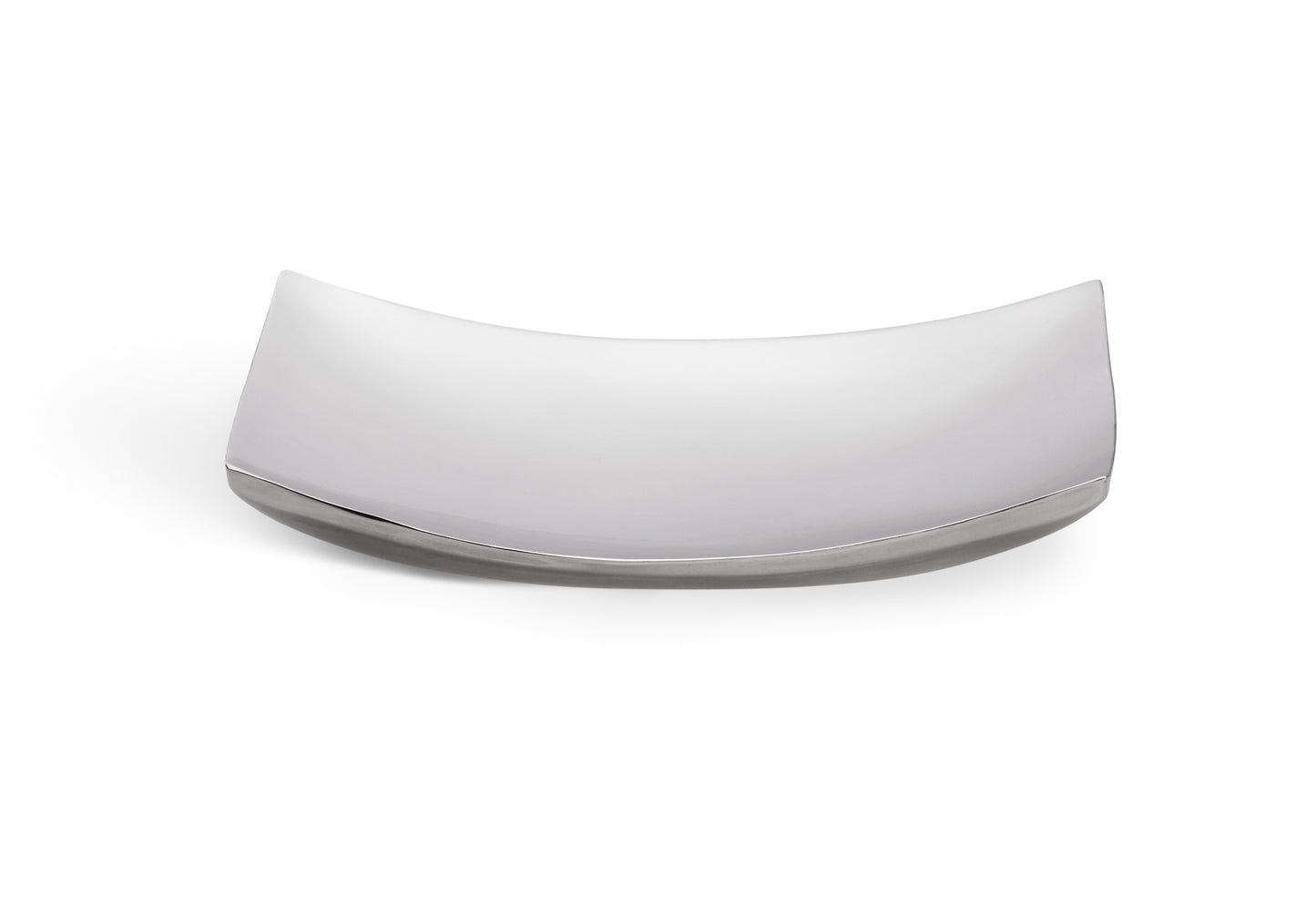 Vollrath Double Wall Curved Platter, 12" x 7", Polished Stainless Steel - 46222