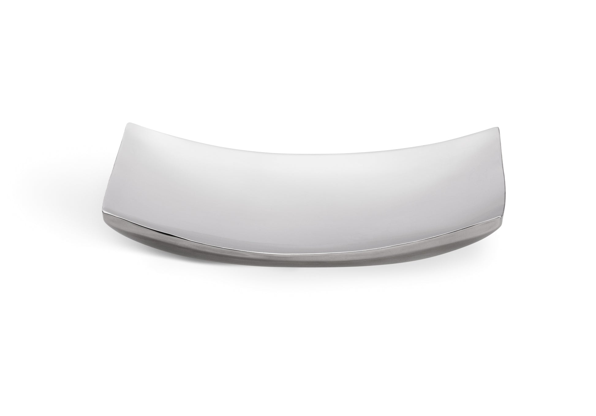 Vollrath Double Wall Curved Platter, 12" x 7", Polished Stainless Steel - 46222