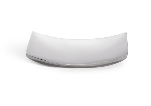 Vollrath Double Wall Curved Platter, 12" x 7", Polished Stainless Steel - 46222